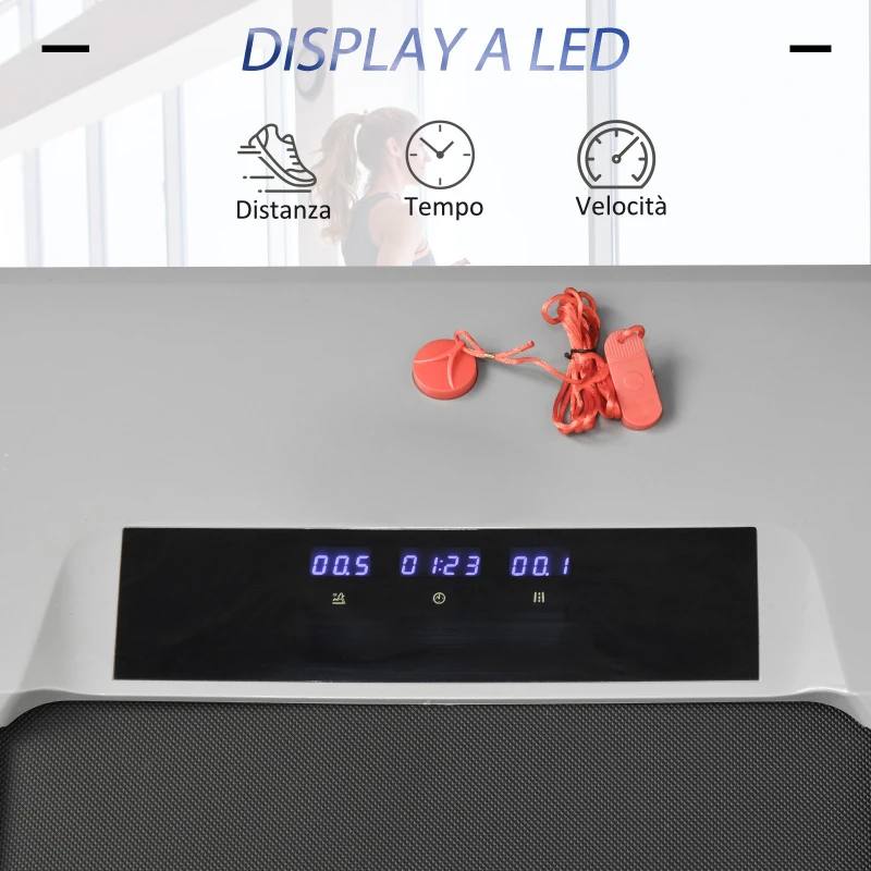 Homcom Tapis Roulant Elettrico Senza Manubrio con Motore 500 W e 2 Ruote