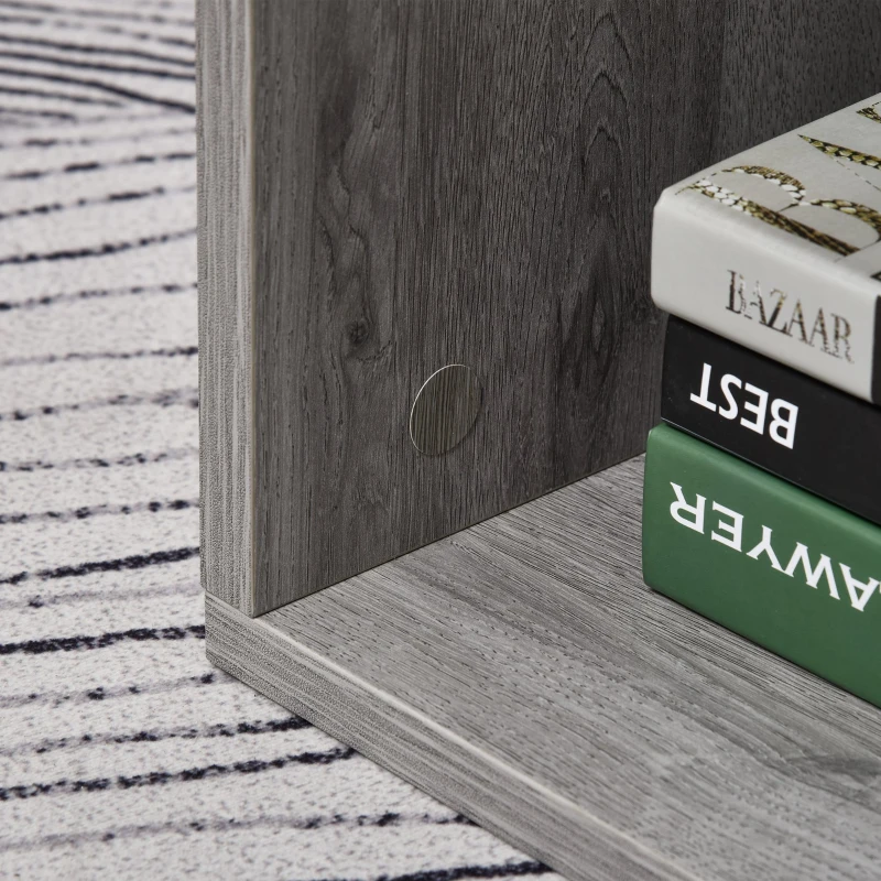 HomCom Moderno Tavolino da Salotto in Legno MDF, Grigio, 77x40x44cm