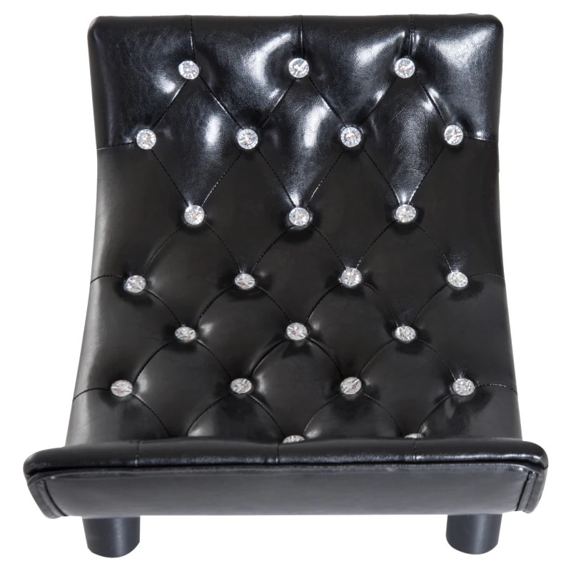 PawHut Divano Letto Cuccia per Cani e Gatti Elegante Ecopelle e Legno 58×43×25cm