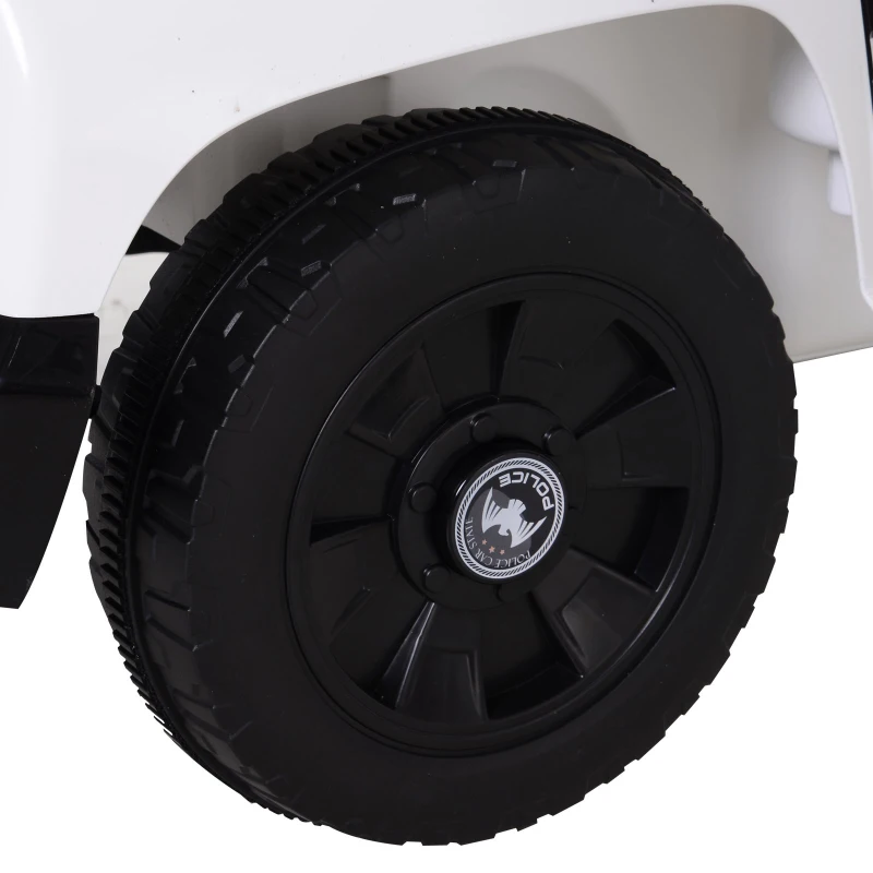 HOMCOM Macchina Elettrica della Polizia Giocattolo per Bambini con Cintura di Sicurezza e anche Telecomando Realistica e con Musica L106.5*W66*H52.6cm