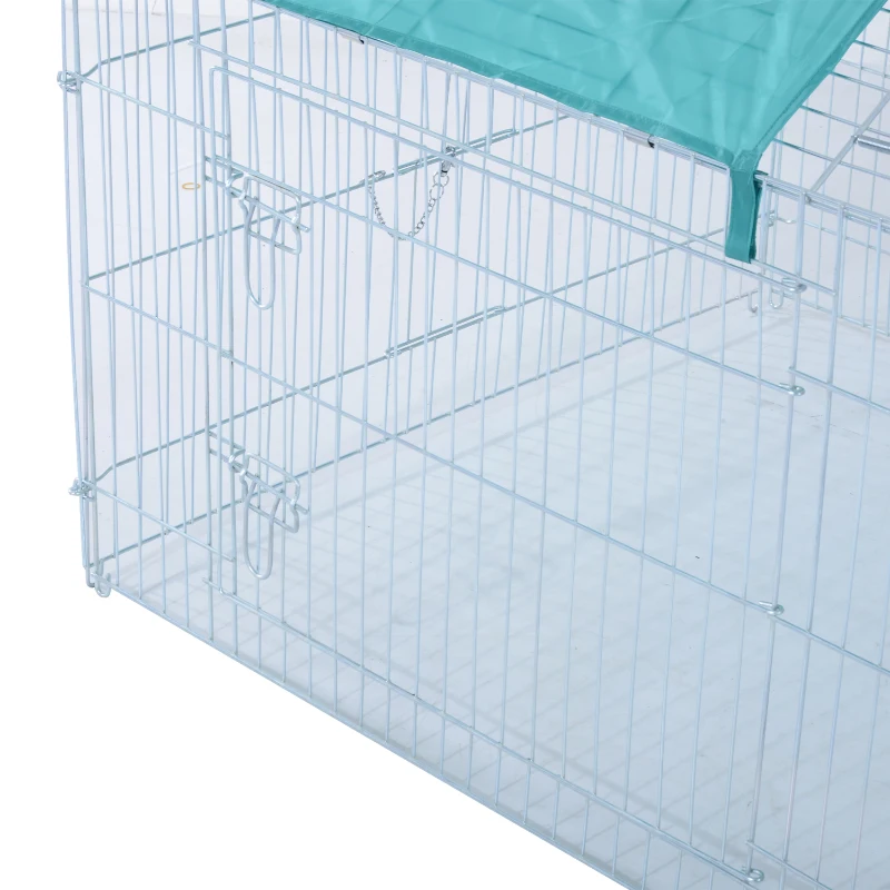 PawHut Gabbia Recinto Box Area di Corsa in Filo di Ferro 220 x 103 x 85cm