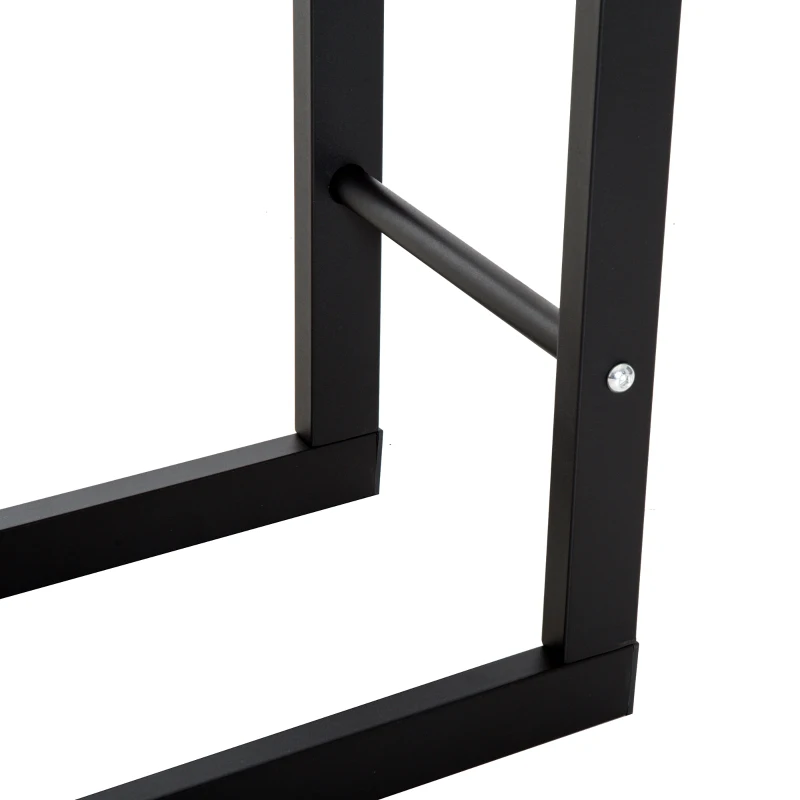 Homcom Porta Legna per Casa e Giardino in Ferro Nero, 60x25x100cm