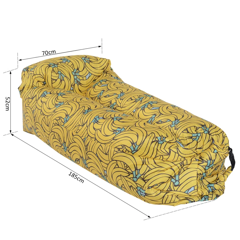 Outsunny Air Sofa Lettino Gonfiabile Senza Pompa con Borsa per il Trasporto Max. 180 KG 185x70x52cm Giallo