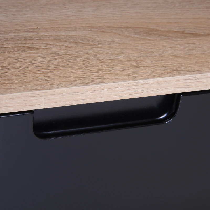 HOMCOM Stand TV Mobile Design Moderno 2 Ripaini da Soggiorno Rubberwood, MDF 120 x 40 x 50cm Rovere e Nero