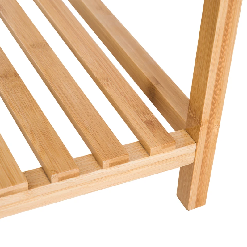 HOMCOM Scaffale Portaoggetti in Bambù per Bagno Cucina Balcone con 3 Ripiani Leggero e Resistente 65 × 40 × 55cm