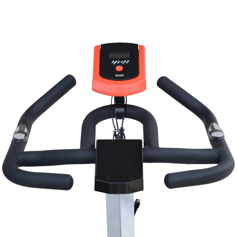 HOMCOM Cyclette Fitness Allenamento Aerobico Professionale con Volano Seduta e Manubrio Regolabili Acciaio 118 × 48 × 113cm