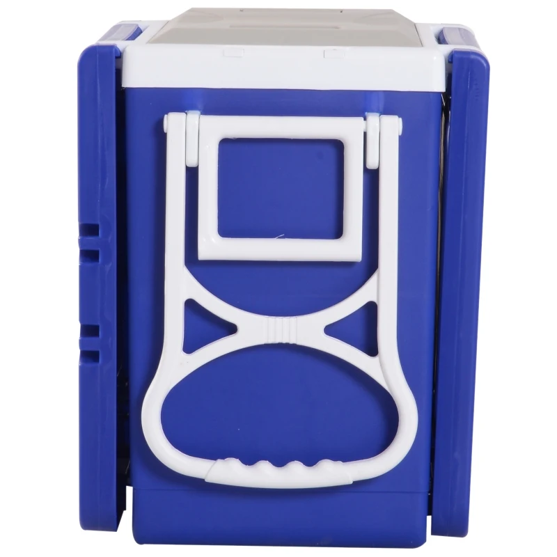 Outsunny Set Pic Nic Frigo 28L Tavolino Pieghevole Sedie con Rotelle Acciaio e PP Blu
