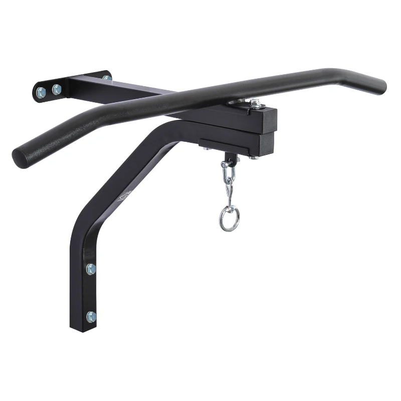Homcom Supporto per Sacco da Boxe Barra Pull Up per Sollevamento Portata 130kg in Acciaio Nero 93x47x51cm