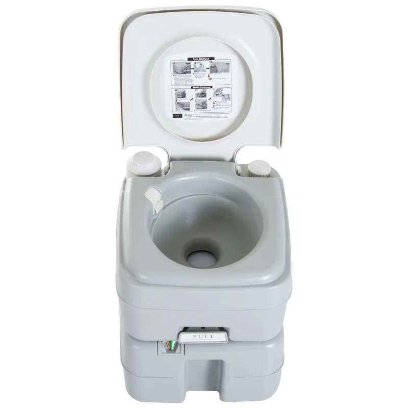 Kleankin Toilette Wc Chimico Portatile 20L per Disabili e Anziani Camper Campeggio, 41.5x36.5x42cm