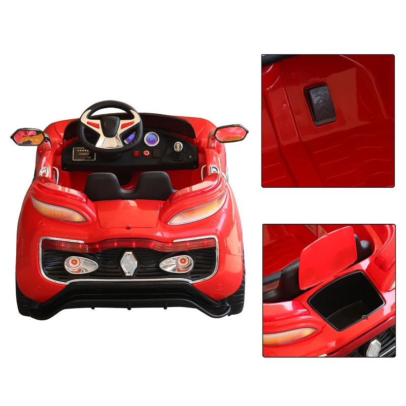 HOMCOM Macchina Elettrica per Bambini con Telecomando 12V in PP Rosso 128 × 80 × 53cm