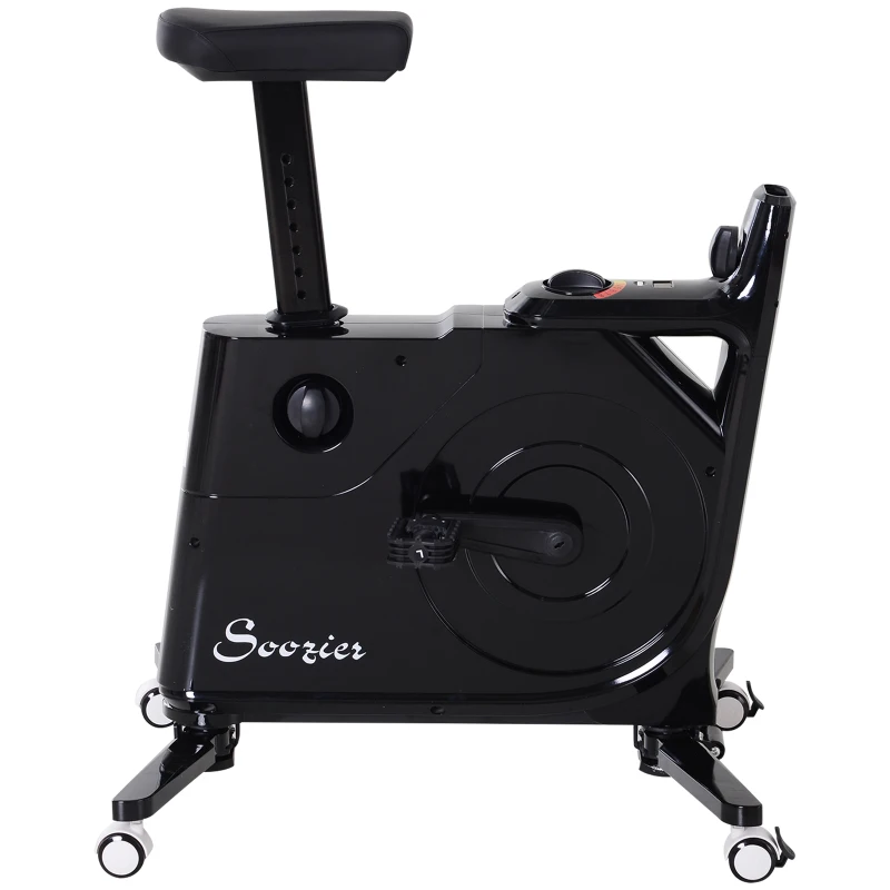 HOMCOM Cyclette con Tavolo da Lavoro Scrivania con Altezza Regolabile per il Tuo PC o Tablet, Pedali a Scomparsa