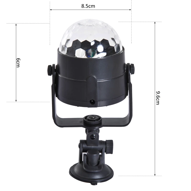 HOMCOM Proiettore LED Multicolore Luci Decorazione da Interno Impermeabile per Feste Eventi Party Compleanno in ABS Nero