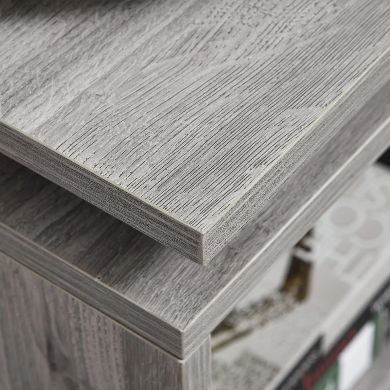 HomCom Moderno Tavolino da Salotto in Legno MDF, Grigio, 77x40x44cm