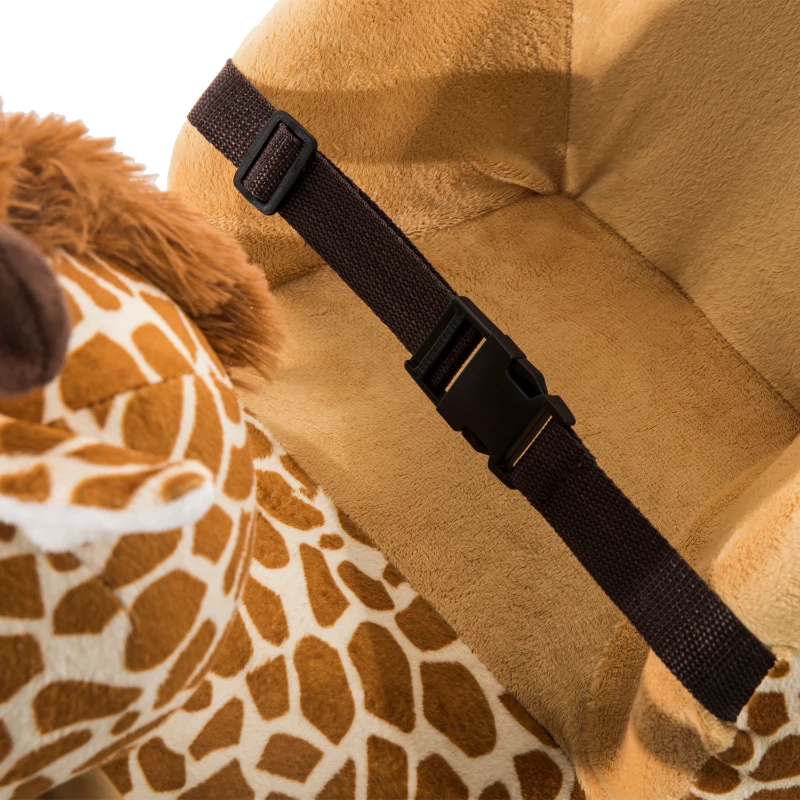 HomCom Cavallo a Dondolo in Legno Giraffa per Bambini, Caffè