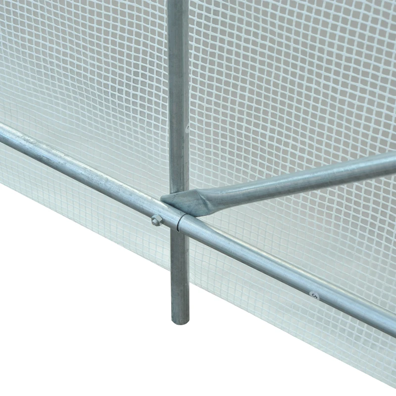 Outsunny Serra da Giardino a Tunnel Per Piante in PE con Tubi in Ferro, Bianco, 250x200x200cm