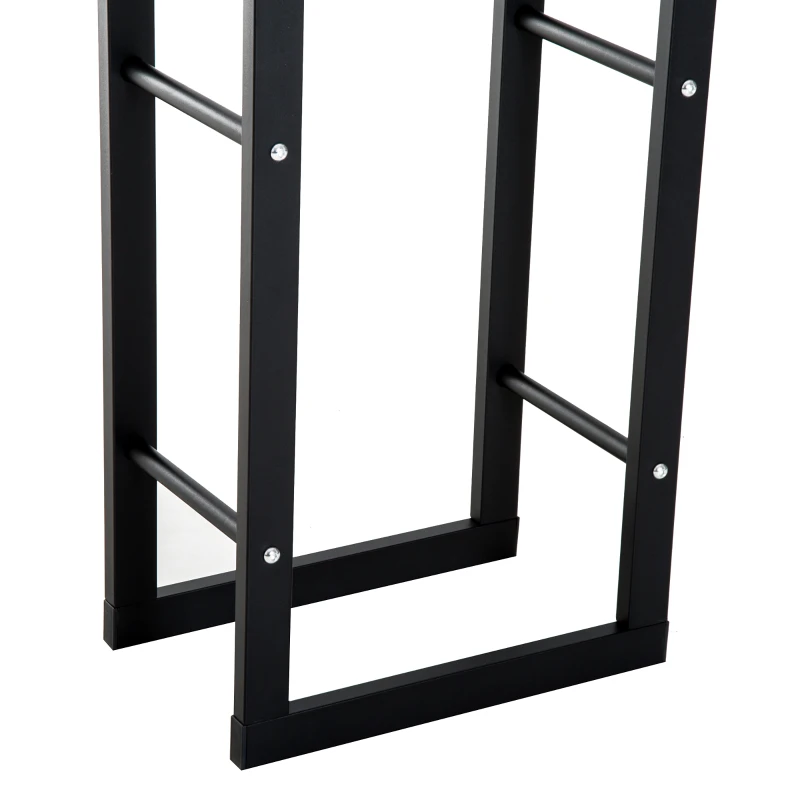 Homcom Porta Legna per Casa e Giardino in Ferro Nero, 60x25x100cm