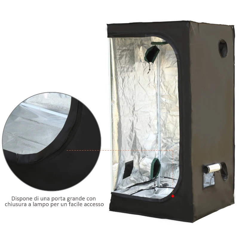 Outsunny GrowBox GrowRoom Tenda per Coltivazione Piante in Oxford 120×120×200cm