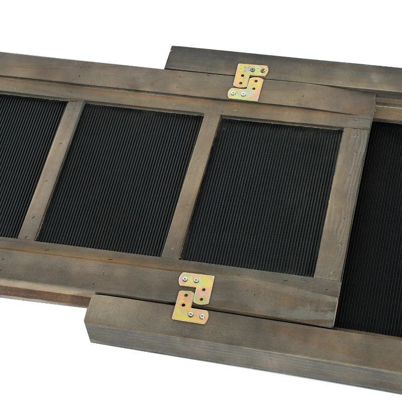 PawHut Rampa Pieghevole per Cani Animali per Auto Macchina in Legno Massello con Rivestimento Antiscivolo, 165 x 43 x 4.8cm