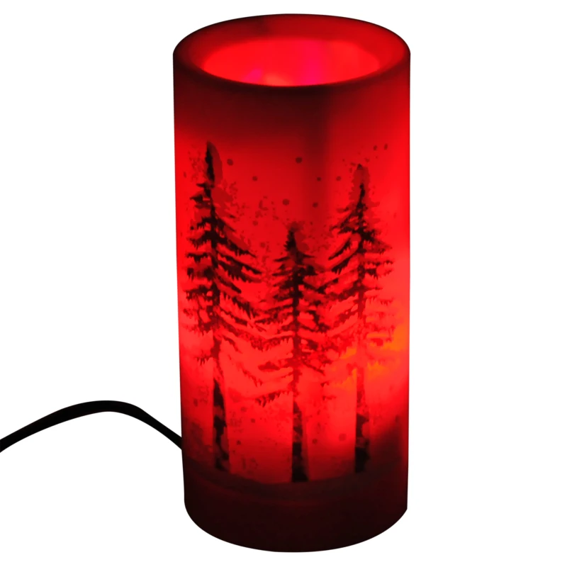 HOMCOM Candela Proiettore Natale LED con 4 Effetti Luce Intercambiabili Ф7x15cm Rosso