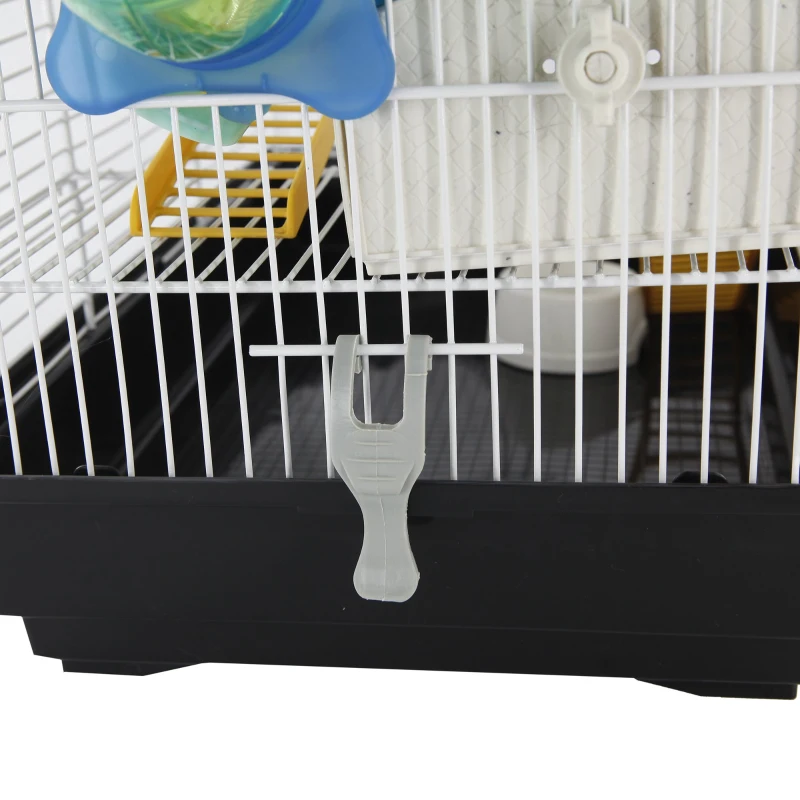 PawHut Gabbia per Criceti a Tre Piani con Tubi e Accessori, in Metallo e Plastica