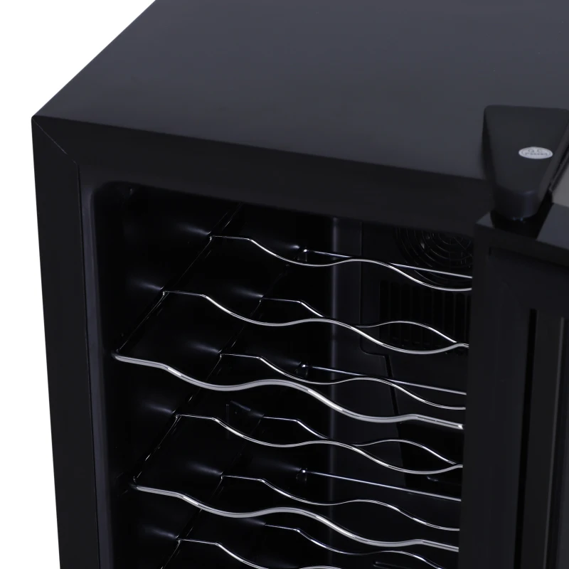 HOMCOM Cantina Refrigerata per Vino, Frigorifero Cantinetta con 5 Ripiani (Max 12 Bottiglie), Temperatura 11°-18°, Nero