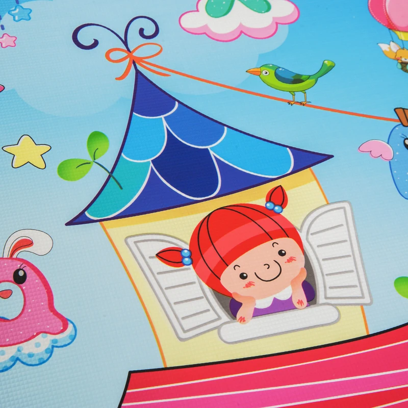 Homcom Tappeto Puzzle per Bambini Disegno Fantasia 8 Tessere 61.5x61.5cm