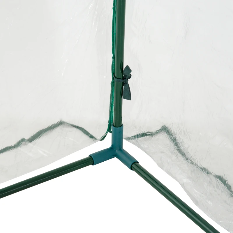 Outsunny Serra a Tunnel Agricola in PVC con 3 Porte Avvolgibili, Acciaio e PVC Trasparente, 350x100x80cm