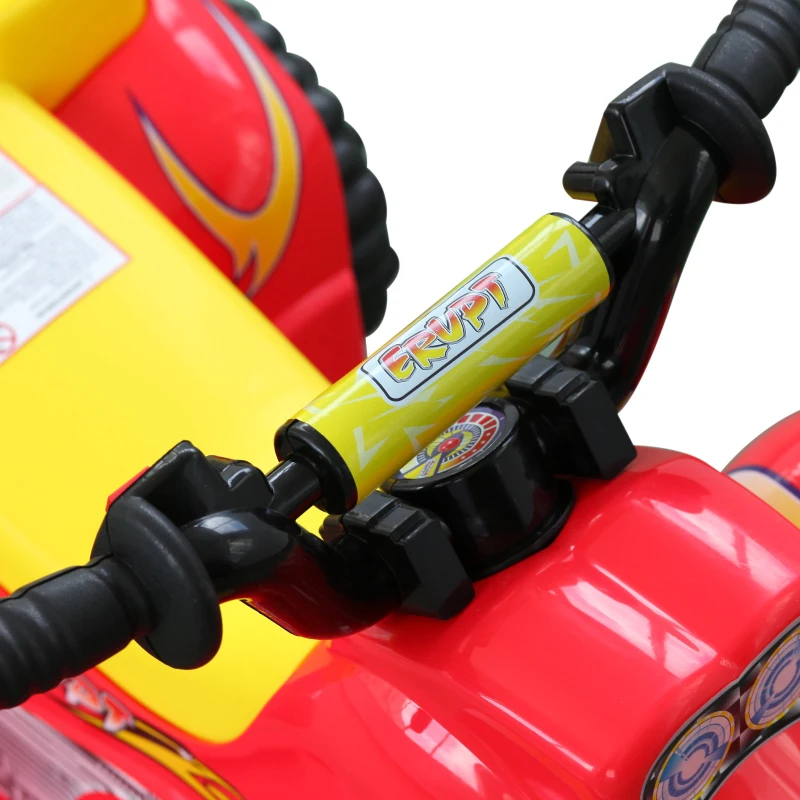 Qaba Quad Moto Elettrica per Bambini, Rosso e Giallo