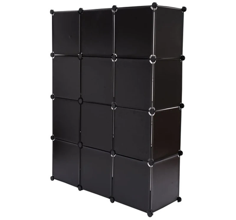 Outsunny - Armadio in plastica Scarpiera Cabina Guardaroba - 145x109x37cm - Nero