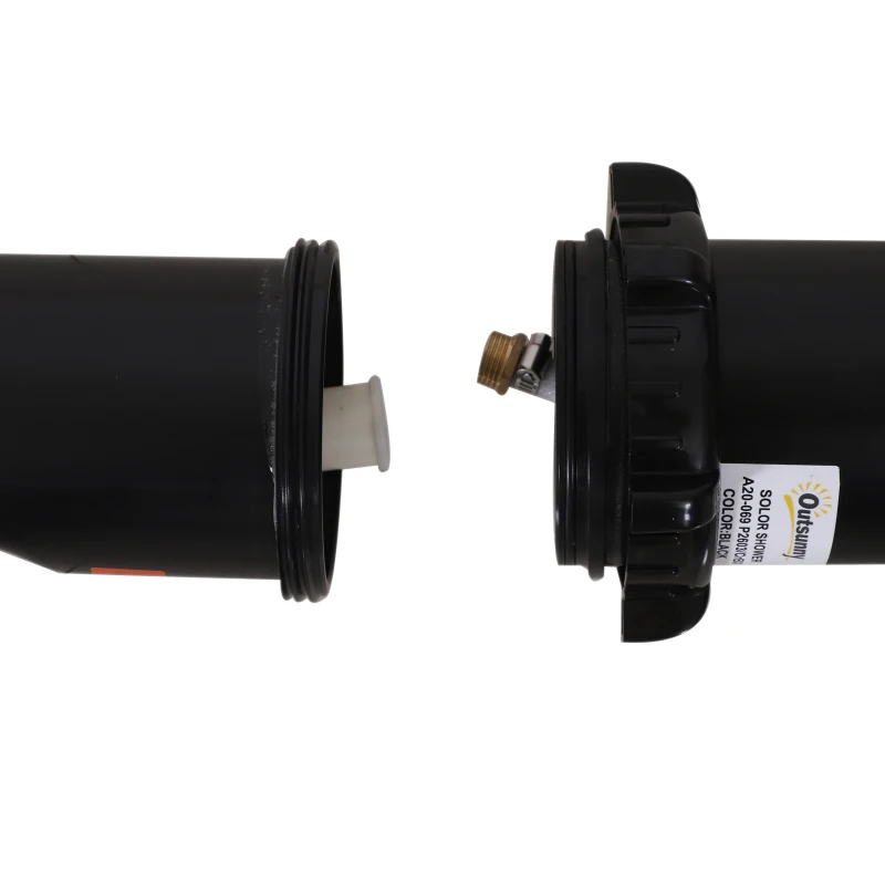 Outsunny Doccia Energia Solare da Giardino Piscina Esterno Serbatoio 20L PVC Ф11 x 218cm Nero