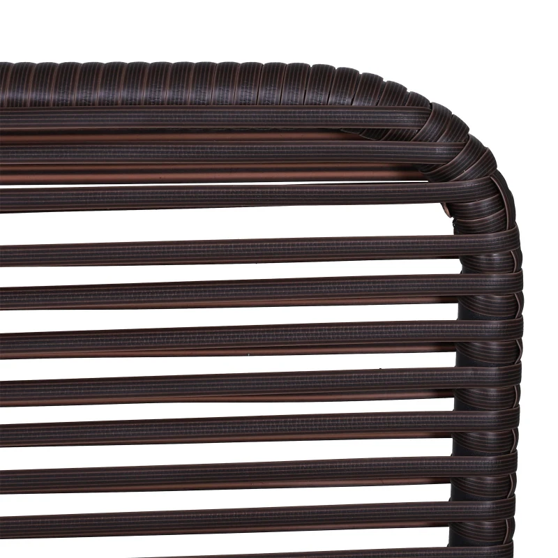 Outsunny Set Braccioli per Mobili da Giardino in Rattan Intrecciato Protezione Contro i Raggi UV Facile da Installare in Acciaio Marrone 63x60x6cm