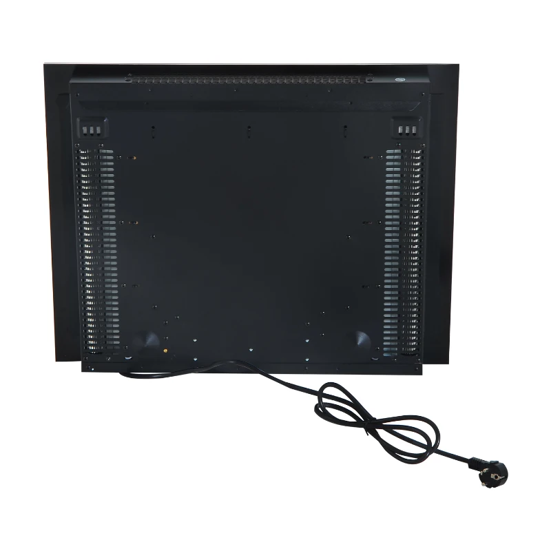 HOMCOM Camino Elettrico a Parete Potenza 900W /1800W con Timer in Ferro e Vetro Temperato 66 × 52 × 15.5cm Nero