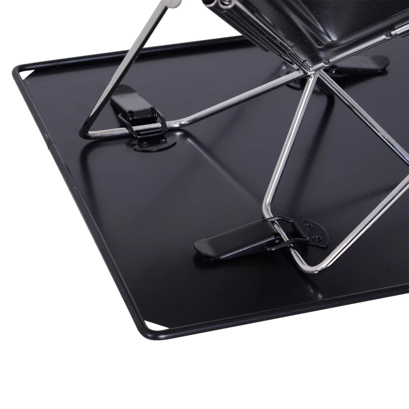 Outsunny Barbecue BBQ Griglia a Carbonella e Legna 6 Persone Acciaio Inossidabile 41 x 34,5 x 36 cm Argento e Nero