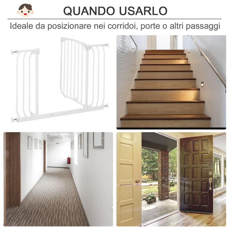 HOMCOM Cancelletto per Bambini in Metallo a Pressione con Doppia Chiusura 96 x 72.5cm
