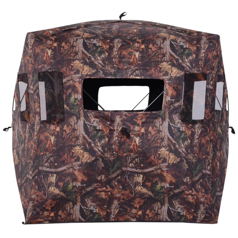 Outsunny Tenda Stealth Camo per Caccia e Fotografia 2 Persone 4 Finestre Ottima Visibilità Tessuto Oxford 145x145x165cm