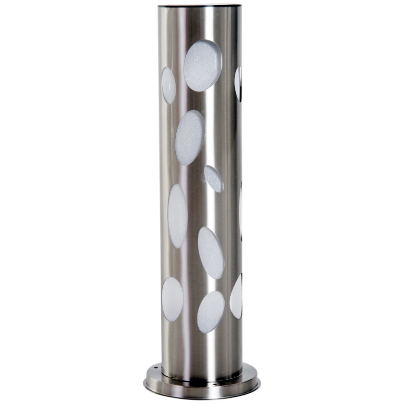 Outsunny Lampada da Terra Giardino Esterno LED a Energia Solare Design Moderno Acciaio Φ19.7 × 63cm