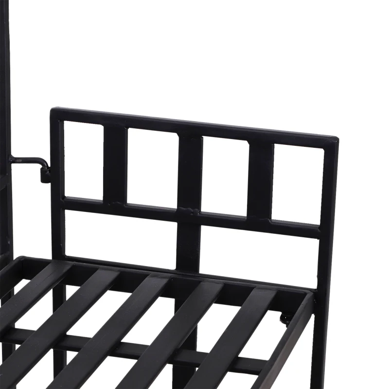 Outsunny Scaffale Libreria Mensola Pieghevole a 3 Ripiani Metallo 61 x 29.5 x 120 cm Nero