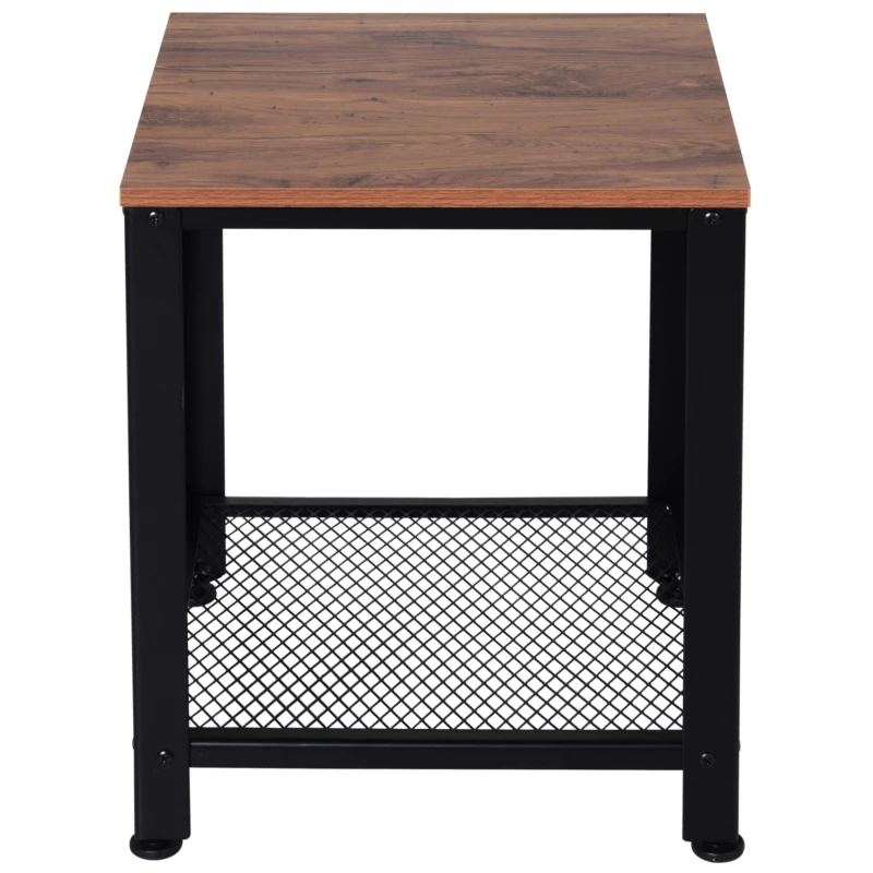 HOMCOM Tavolino da Salotto in Stile Industriale (45cm x 45cm x 55cm), in Legno e Acciaio, per Divano, Camera o Ingresso