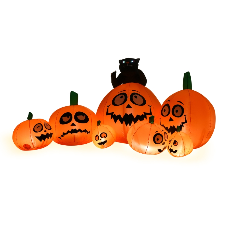 Fantasma di Halloween gonfiabile da 150 cm con macchina della zucca, decorazione esterna gonfiabile di Halloween con luci a LED integrate | Leroy Merlin