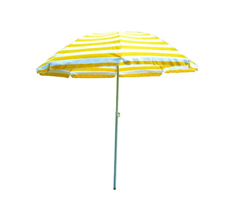 HOMCOM Ombrellone da giardino/spiaggia/terrazzo, stile Hawaii, colore: giallo e bianco, diametro: 180 cm