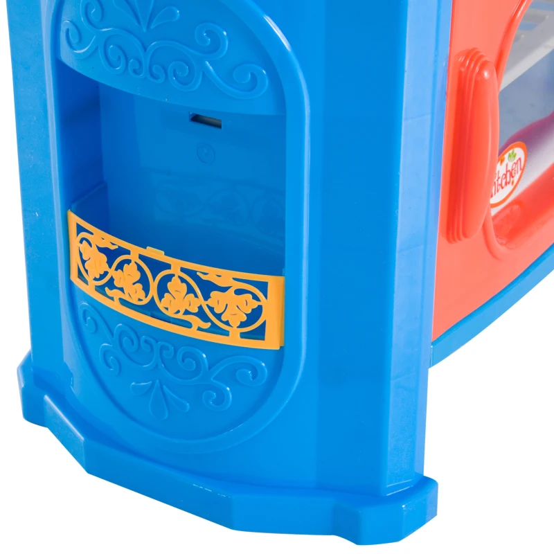HOMCOM Cucina Giocattolo per Bambini Accessori Luci e Suoni Plastica 46 × 30 ×67cm