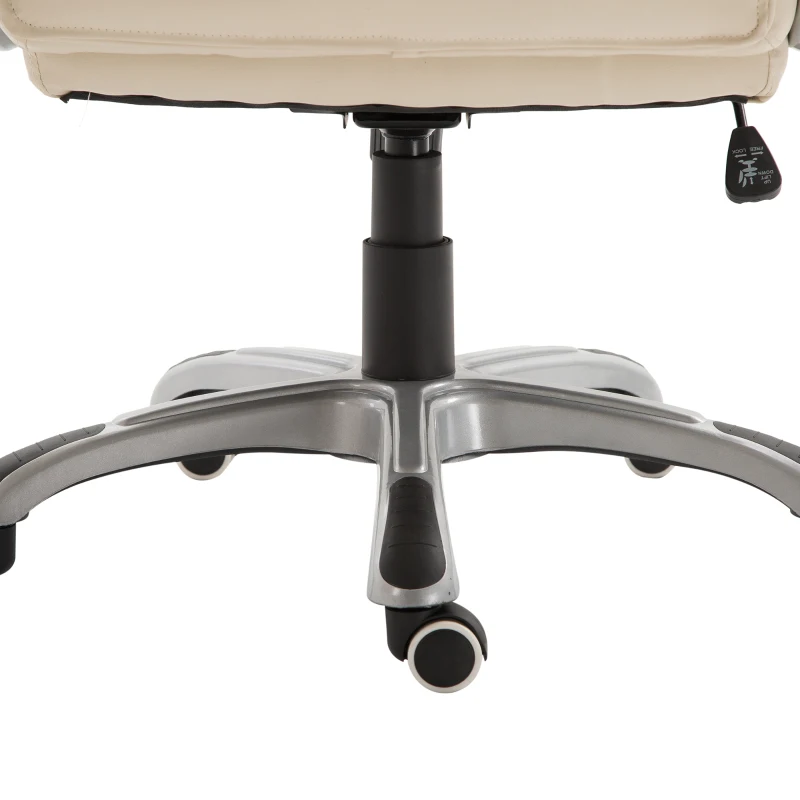 Vinsetto Poltrona Sedia da Ufficio Elegante Moderna Ergonomica Ecopelle 70 × 62 × 113-123cm Beige