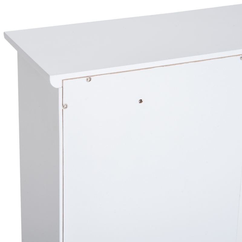 HOMCOM Armadietto Portaoggetti da Parete 3 Ripiani per Bagno e Cucina Legno 53.5x16x62.5cm Bianco