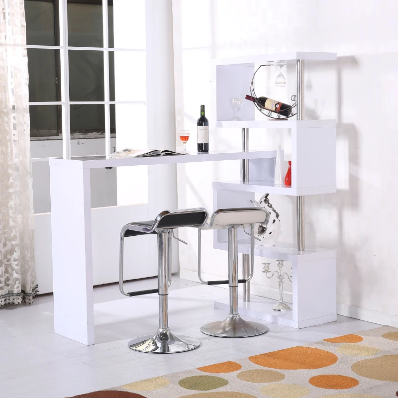 HOMCOM Moderna Scrivania Porta PC Tavolo per computer con Scaffale Ripiano Bianco