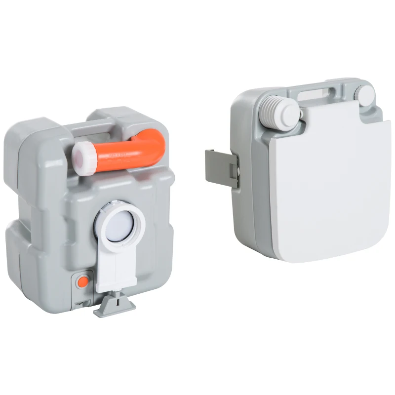 Kleankin Toilette Wc Chimico Portatile 20L per Disabili e Anziani Camper Campeggio, 41.5x36.5x42cm