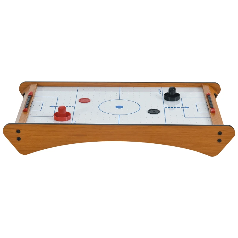Gioco Hockey Da Tavolo In Legno 2 In 1 Con Scacchiera – Portatile, Catapulta, Giochi Di Società Per Bambini E Adulti