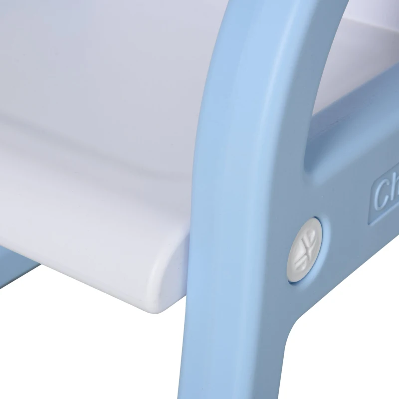 HOMCOM Grande Lavagnetta Magnetica per Bambini con Sedia, Lettere, Numeri, Pennarelli e Accessori per Studiare, Bianca