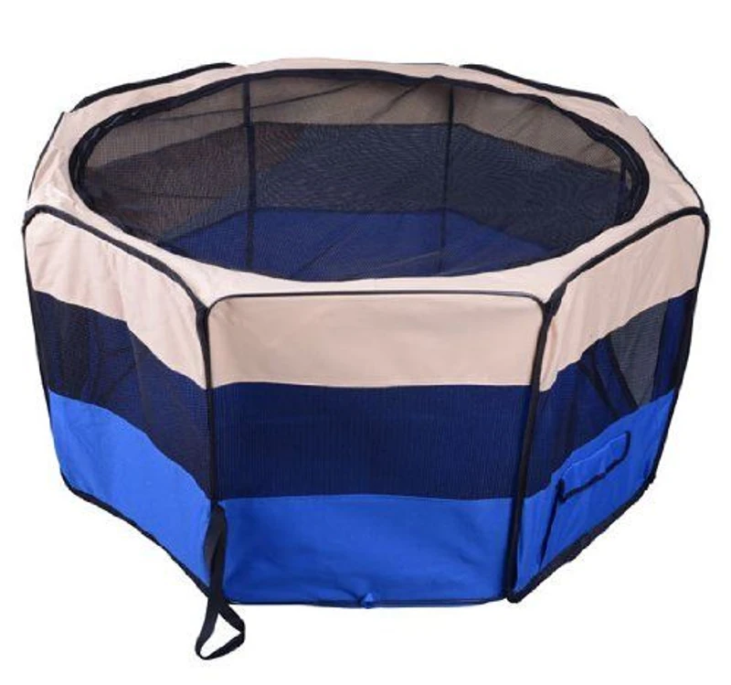 PawHut Box per animali Recinzione per cuccioli Cuccia , dimensioni: 125 x 125 x 58 cm, Colore : blu scuro