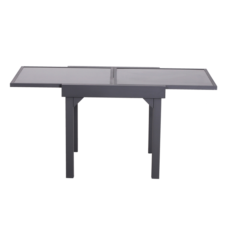 Outsunny Tavolo Allungabile per Casa e Giardino Nero 160x80x75cm