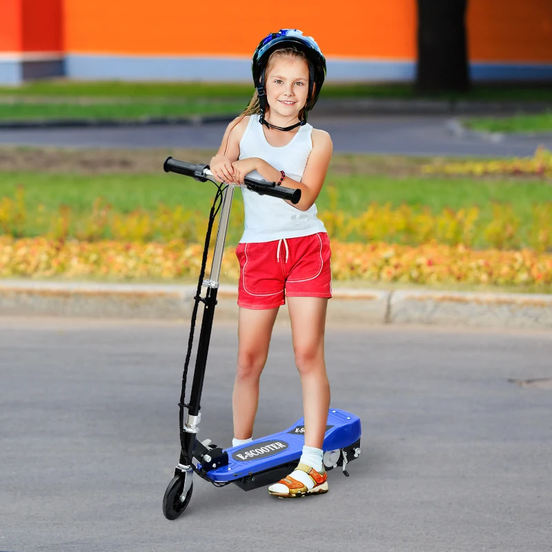 HOMCOM Monopattino EScooter Pieghevole per Bambini Velocità Max 12KM/H, 81.5 x 37 x 96cm, Blu